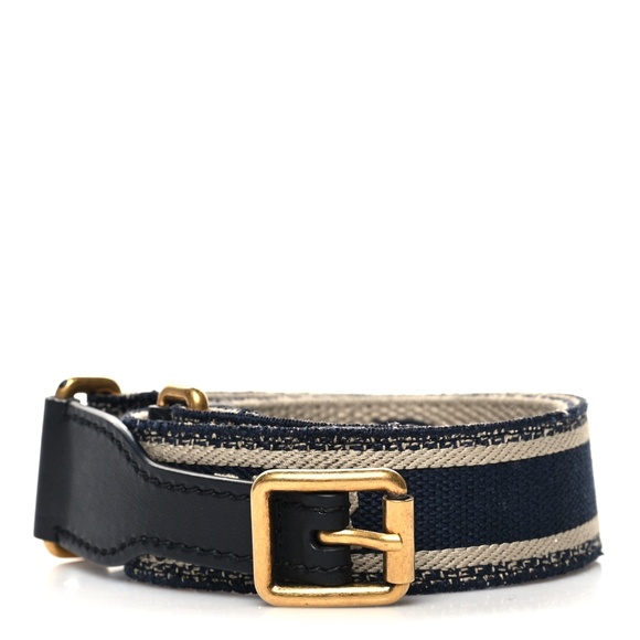 CHRISTIAN DIORCanvas Embroidered Book Belt 85 34 Bleu